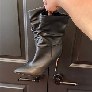 Nine West Women's Black Slouchy Pointed-Toe Stiletto Boot size 7 Next DAY SHIP